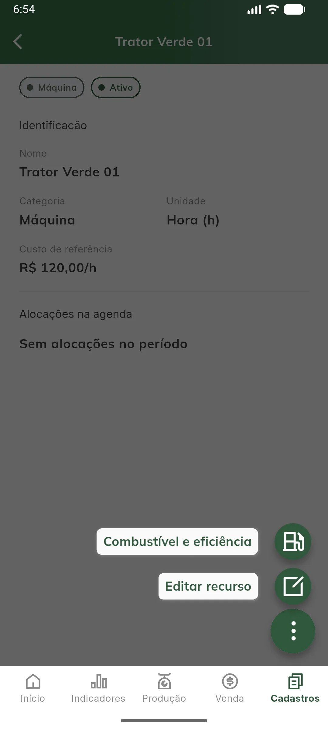 Ações do recurso Ações do recurso
