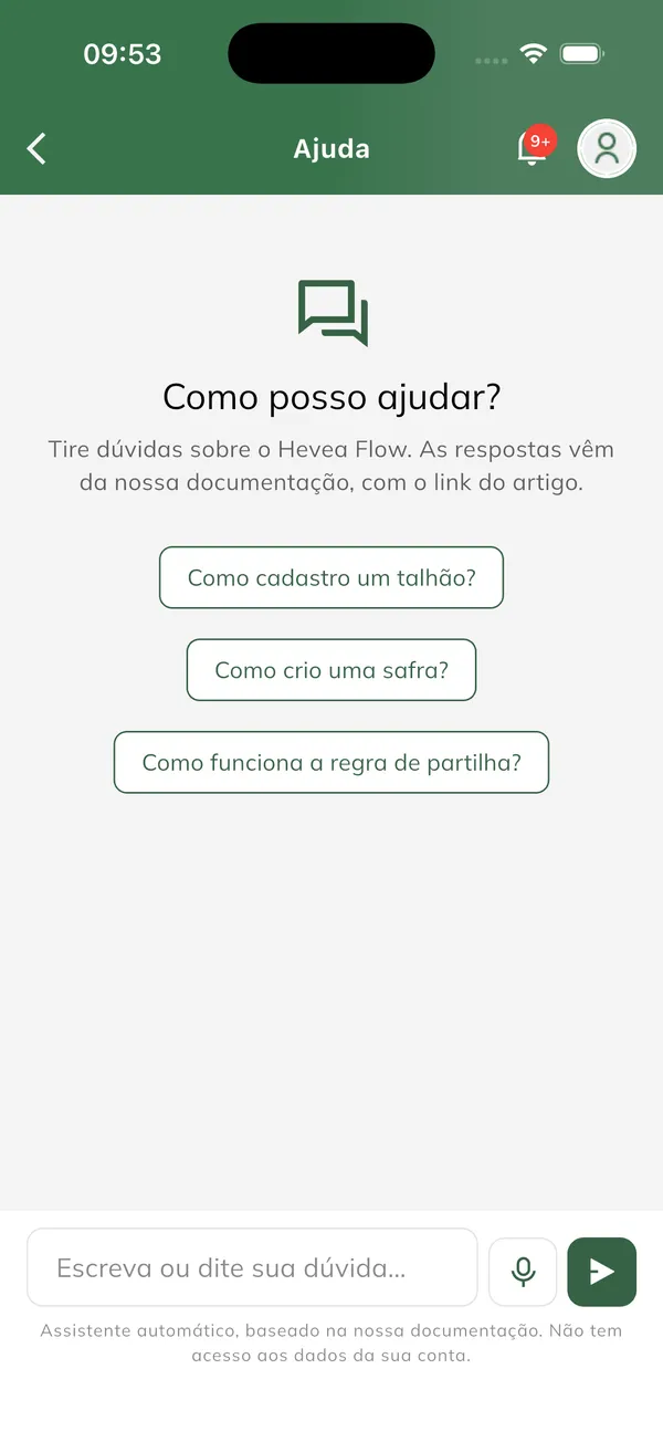 Tela inicial do assistente
