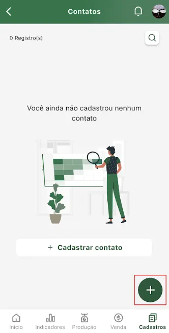 Tela: cadastrar contato Cadastrar contato