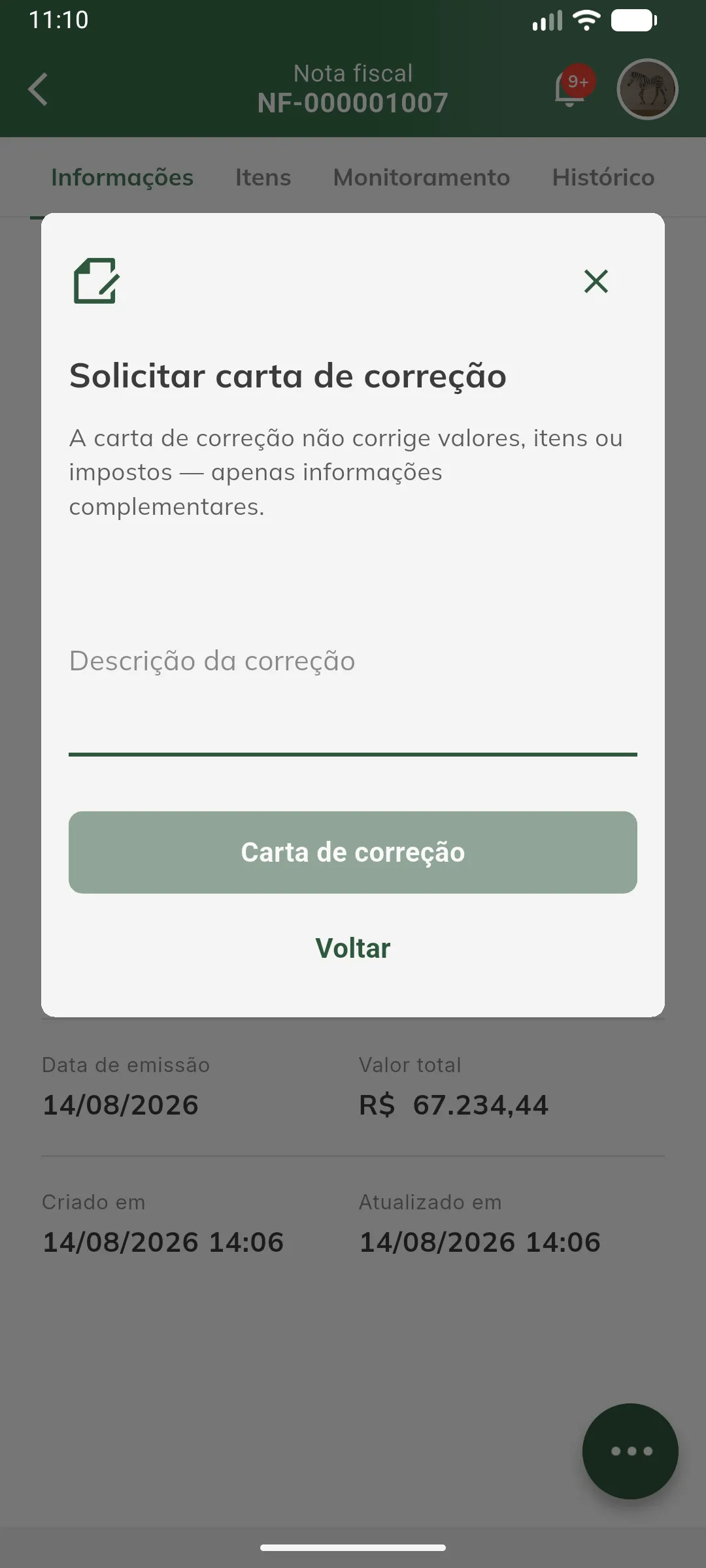 Carta de correção