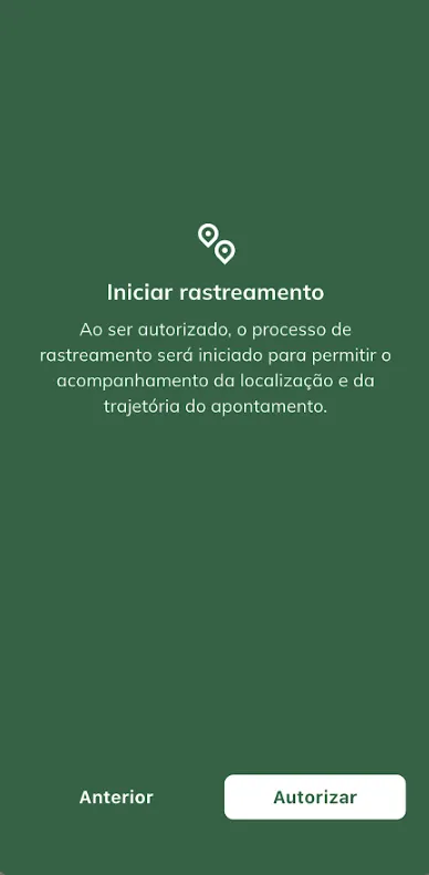 Autorizar rastreamento do apontamento