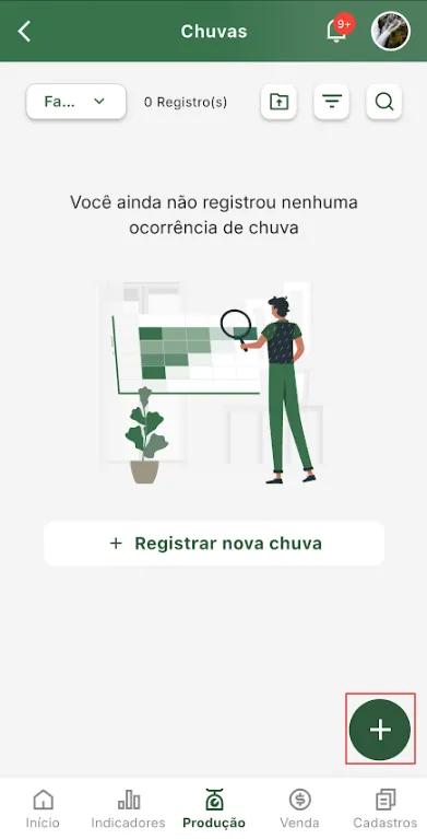 Iniciar criação de chuva