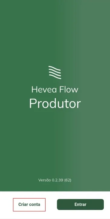 Criar conta - tela inicial