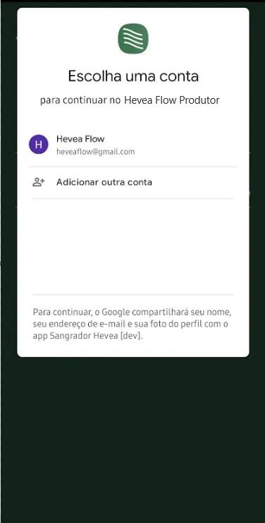 Criar conta - tela login