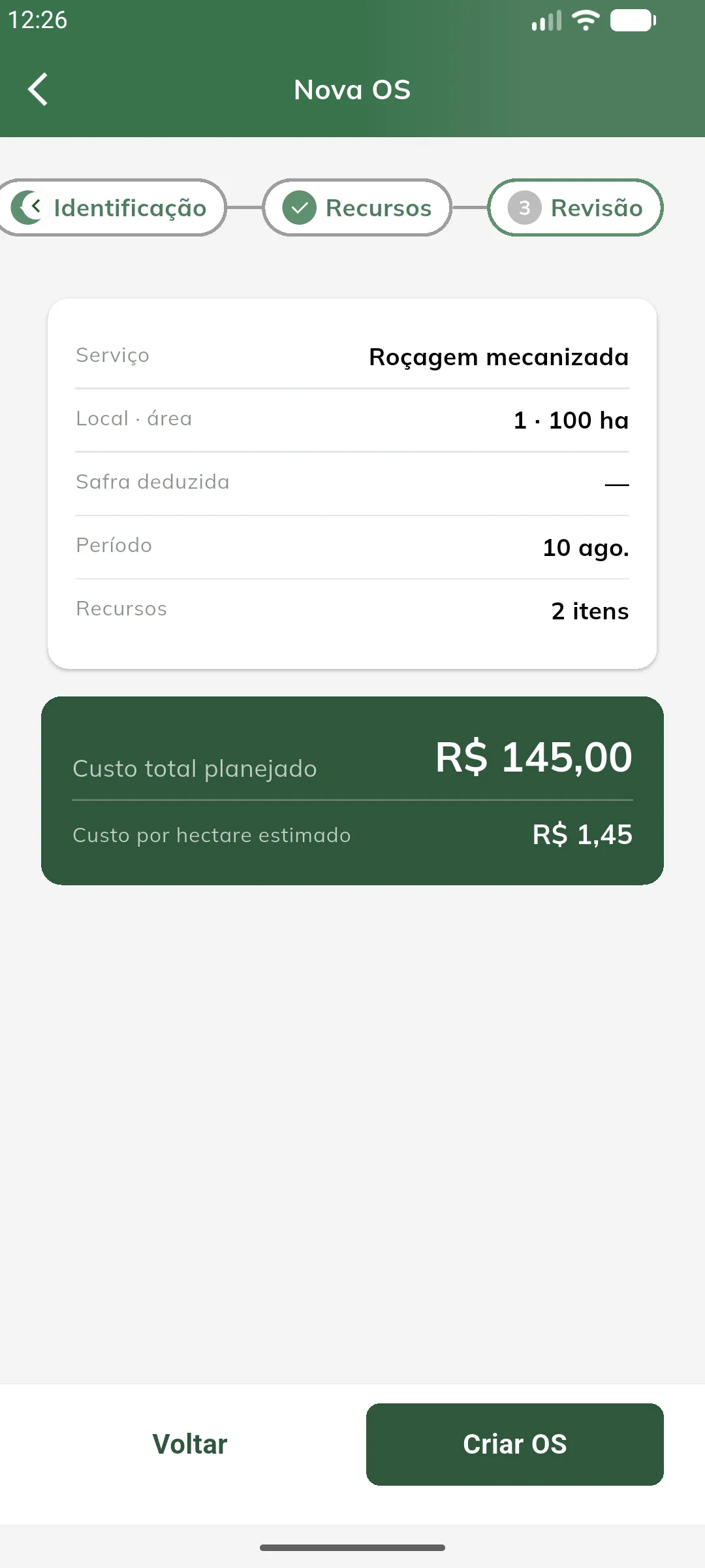 Revisão da OS