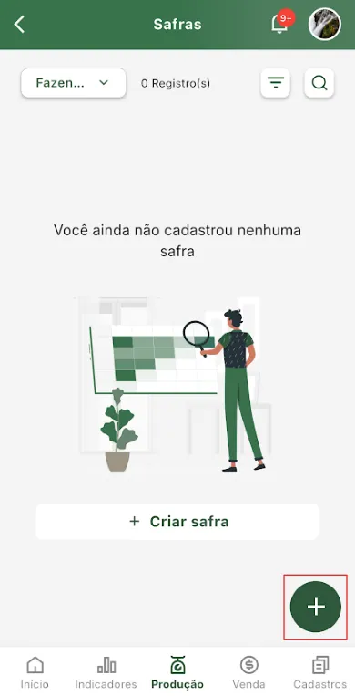 Iniciar criação de safra