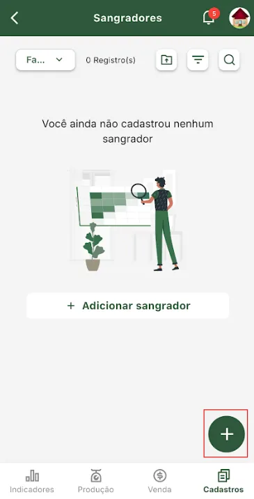 Criar sangrador Criar sangrador