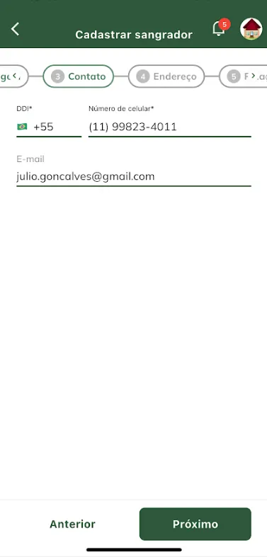 Contato do novo sangrador Contato do novo sangrador