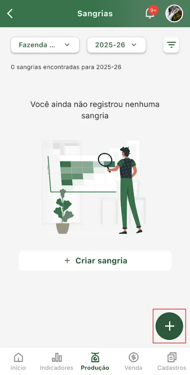 Iniciar criação de sangria