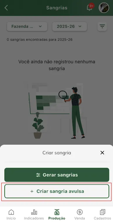 Gerar sangrias avulsas