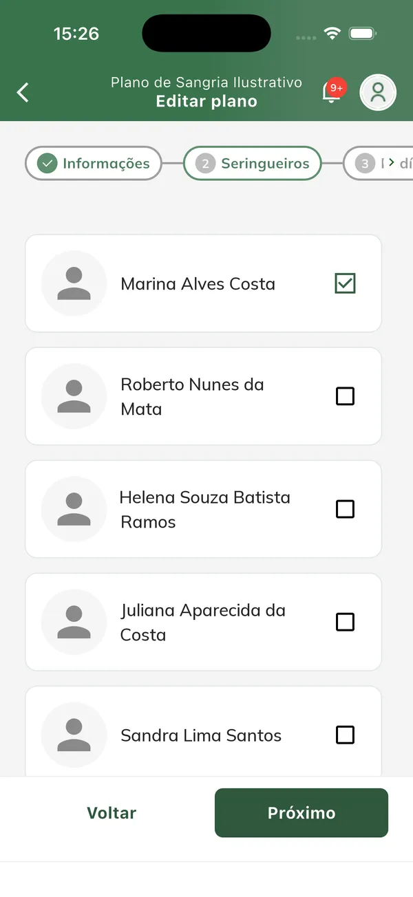 Plano de sangria - Seringueiros