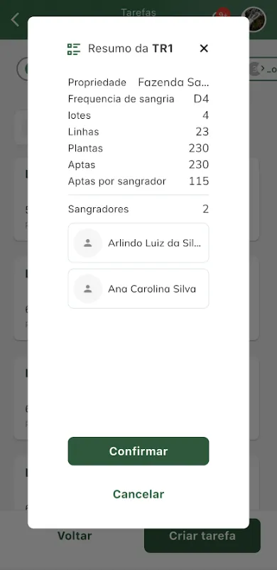 Concluir cadastro de tarefa