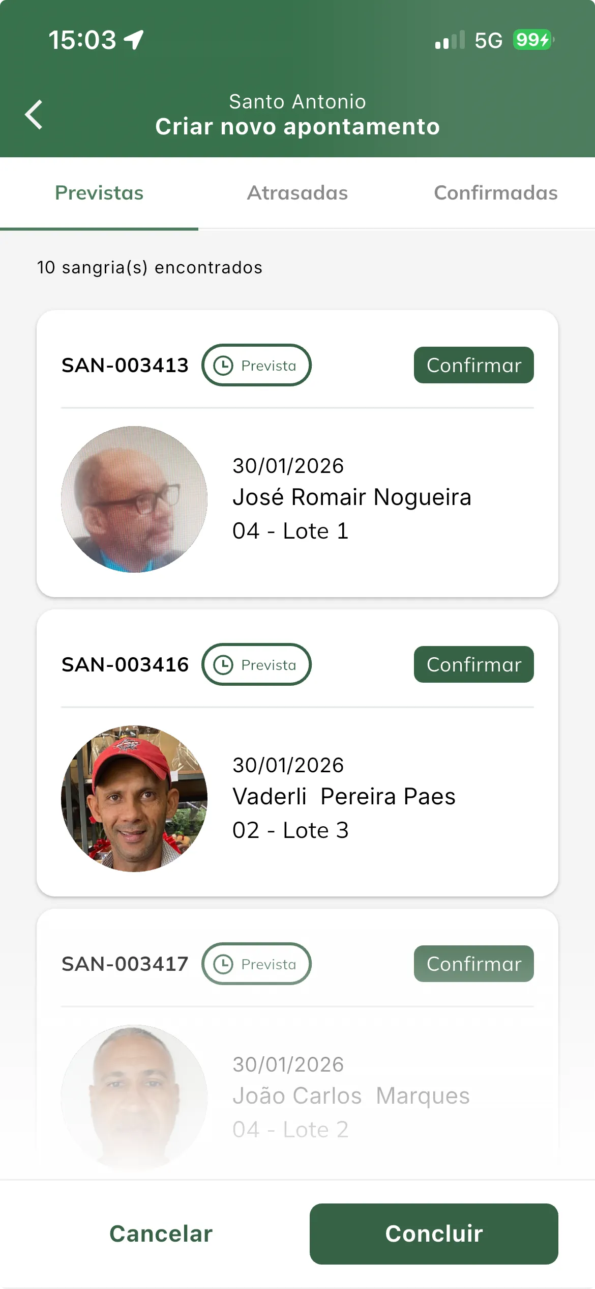Iniciar novo apontamento