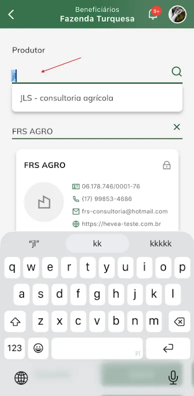 Editar beneficiario produtor