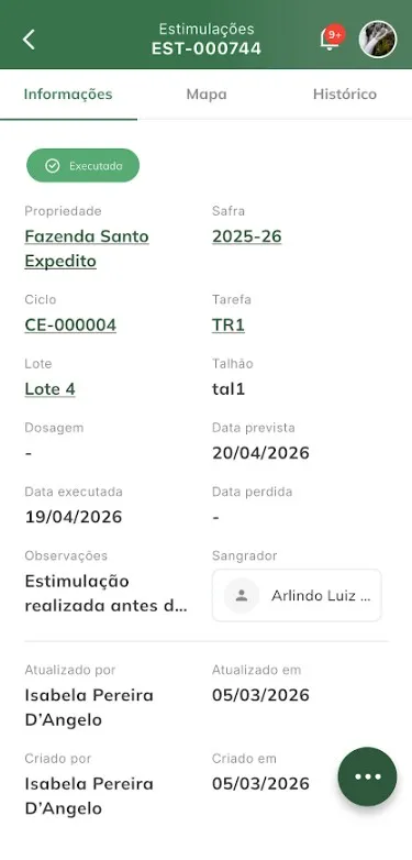 Edição de estimulação salva Edição de estimulação salva