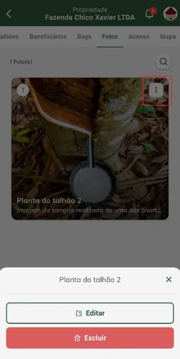 Editar foto da propriedade Editar foto
