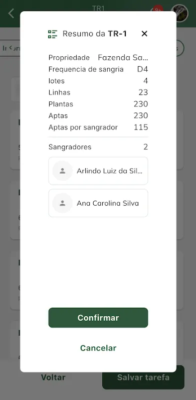 Concluir edição de tarefa