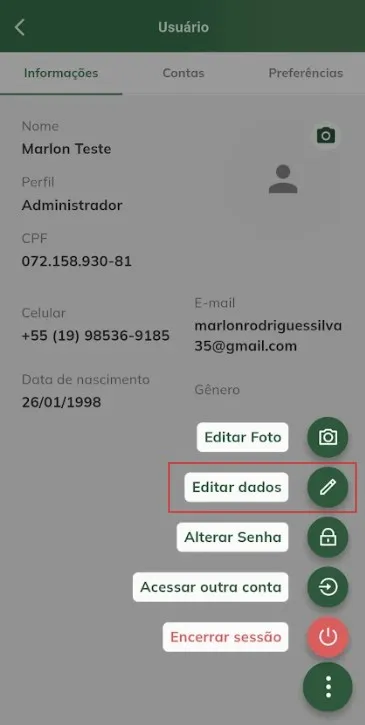 Iniciar cadastro de sangrador