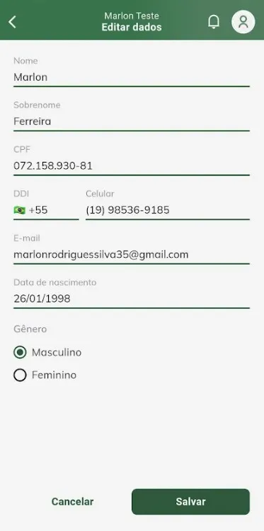 Iniciar cadastro de sangrador