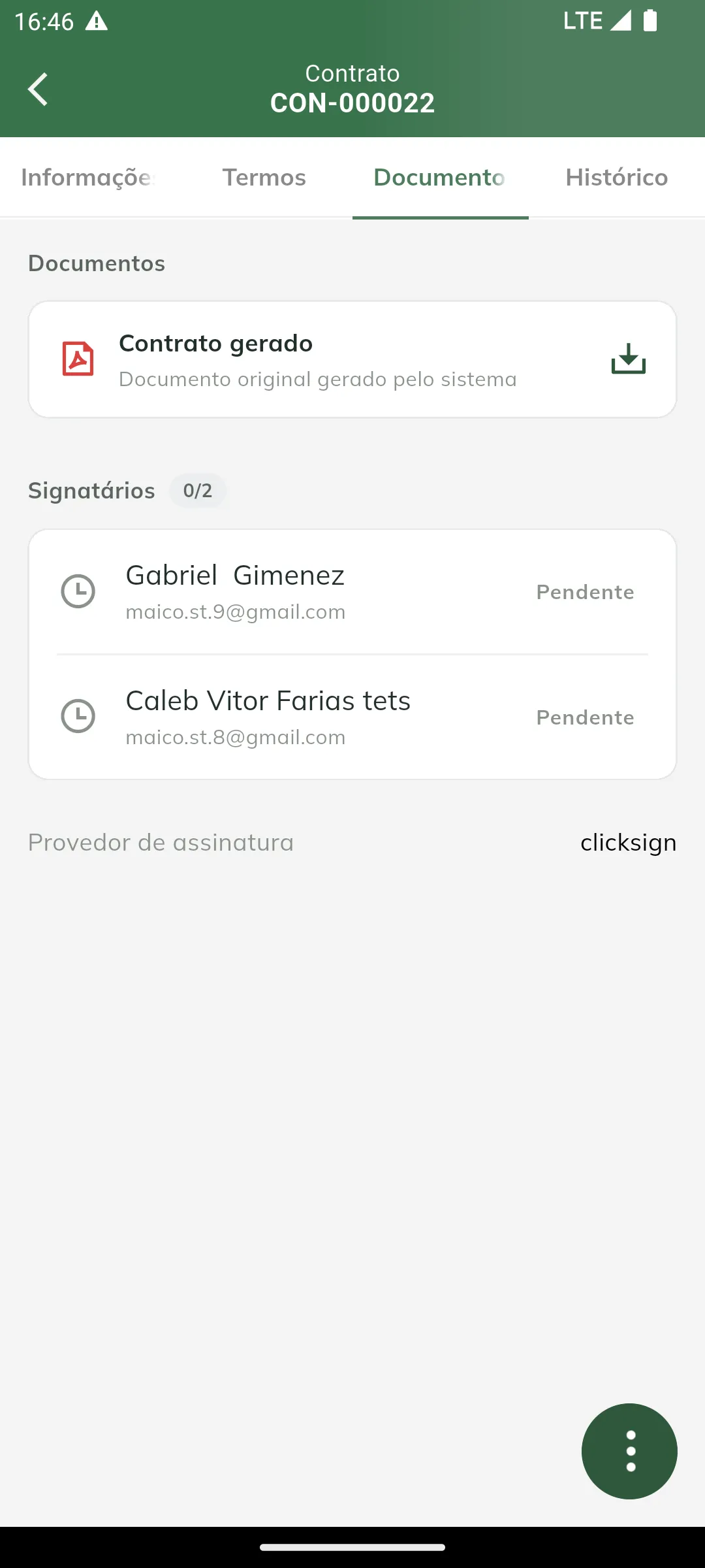 Enviar para assinatura