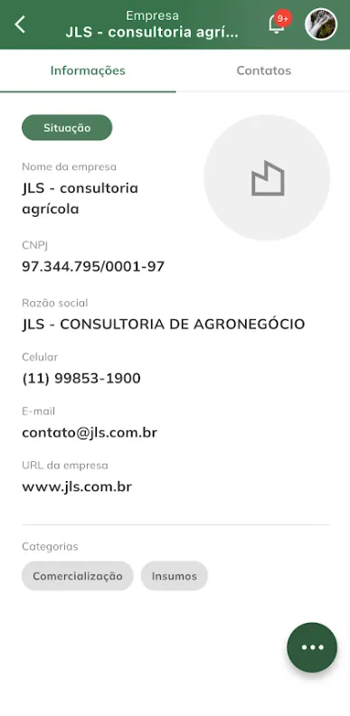Tela de registro de beneficiario da propriedade
