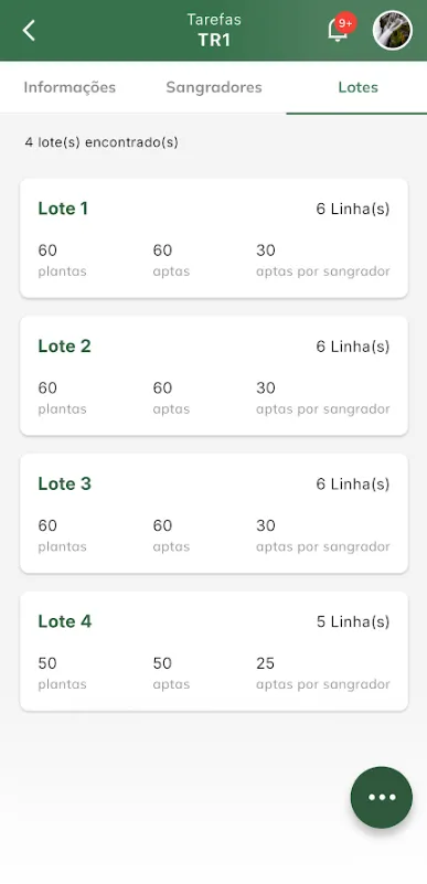 Exibir tarefa - Lotes