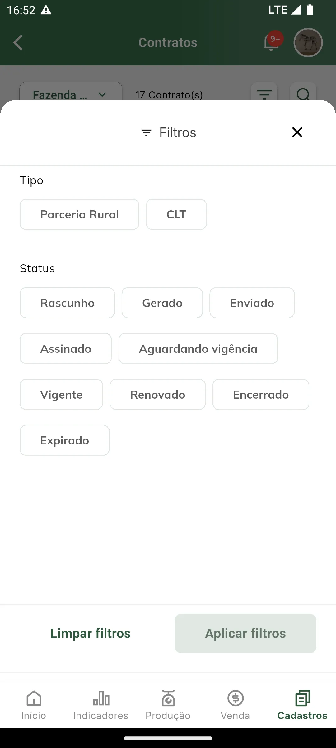 Filtrar contratos