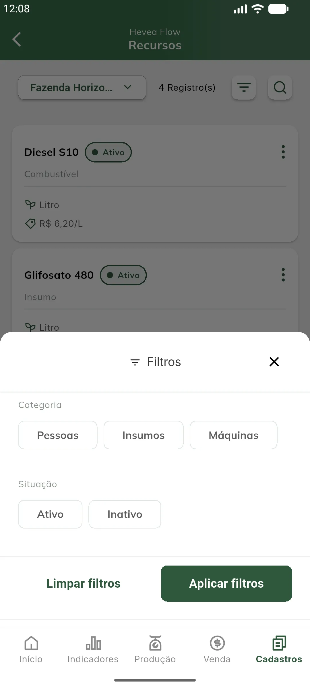 Filtros de recursos Filtros de recursos