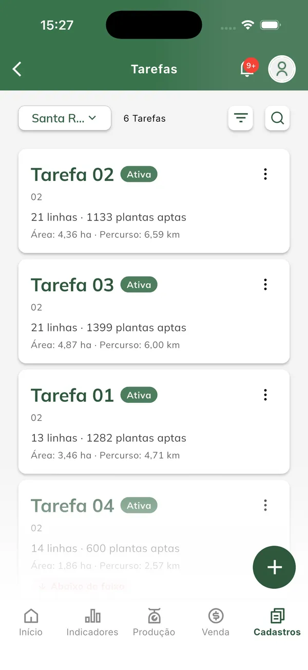 Listagem geral de tarefas