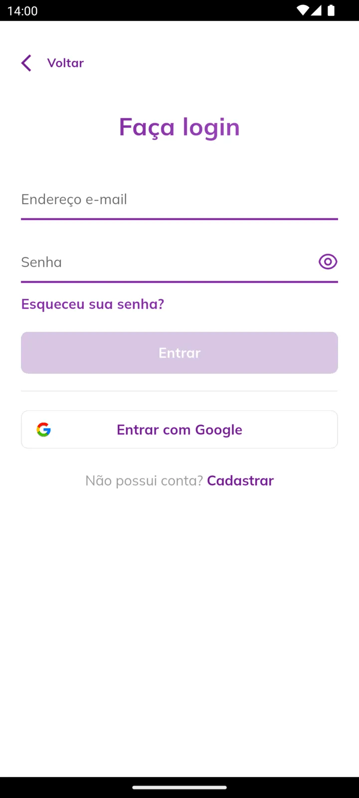 Tela de login