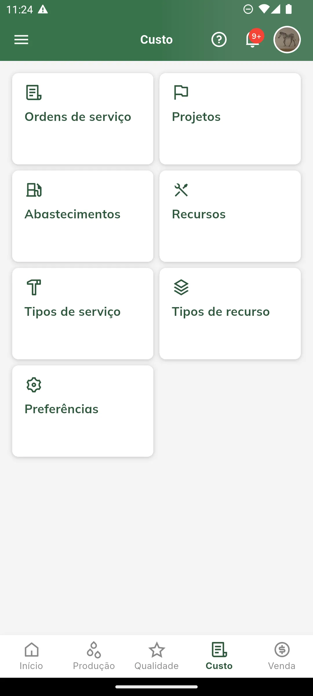 Acessar tipos de recurso