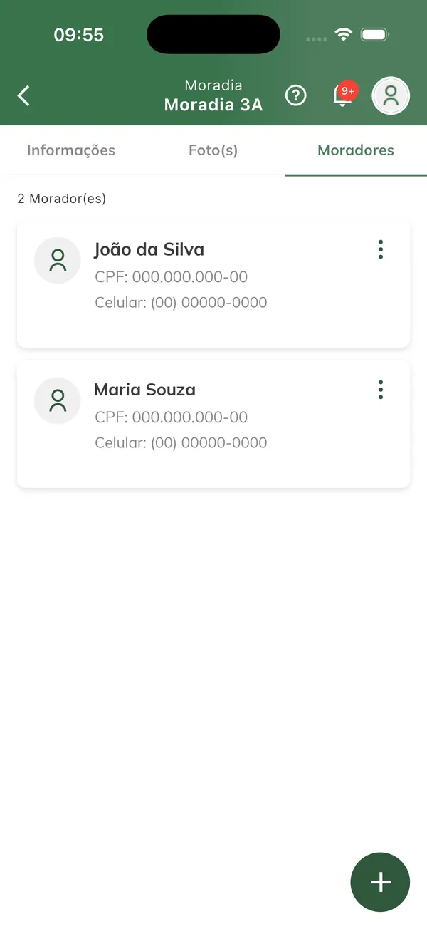 Aba Moradores Aba Moradores da moradia