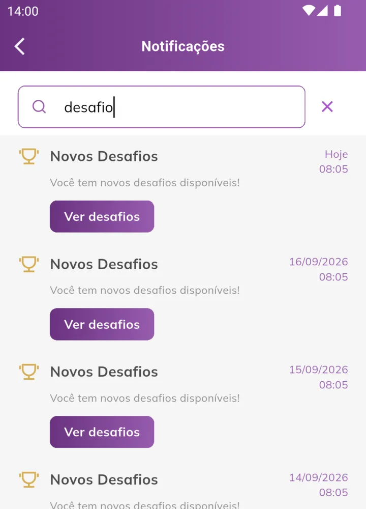 Busca de notificações