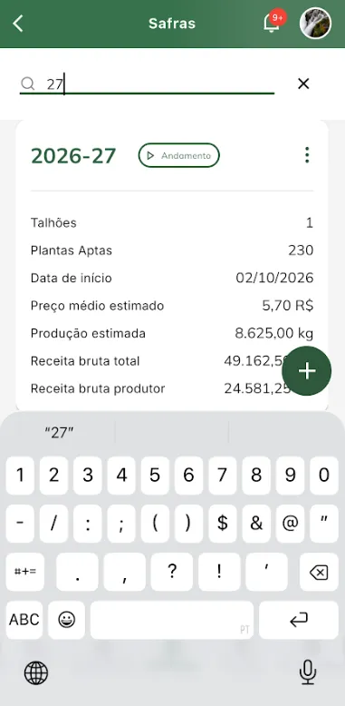 Pesquisar safra