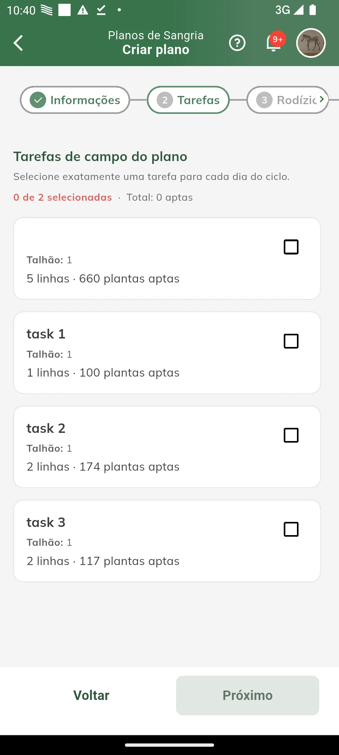 Passo Tarefas no modo paridade estrita