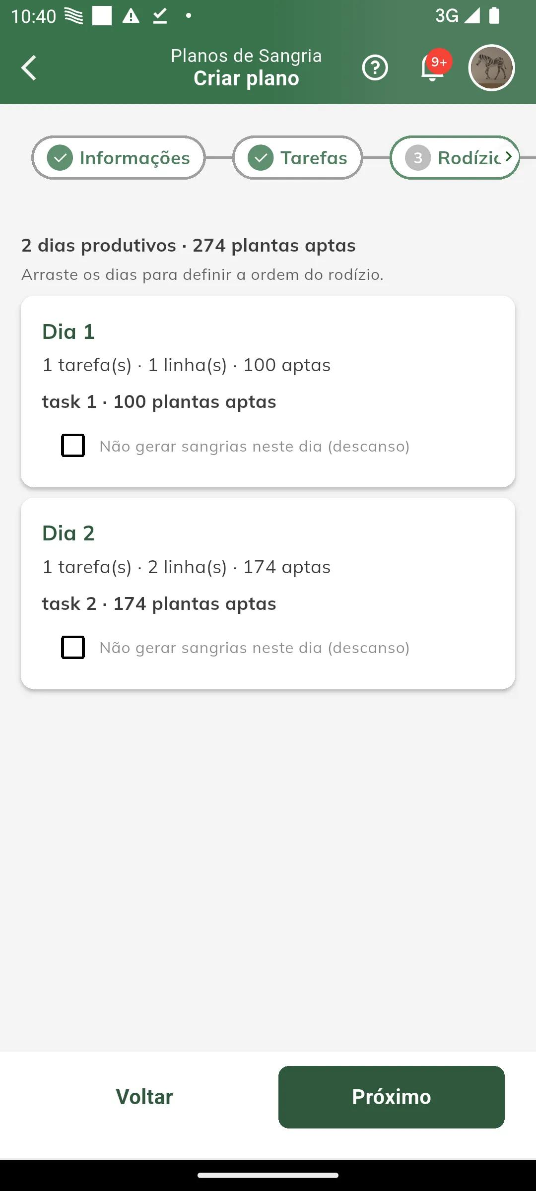 Rodízio no modo paridade estrita
