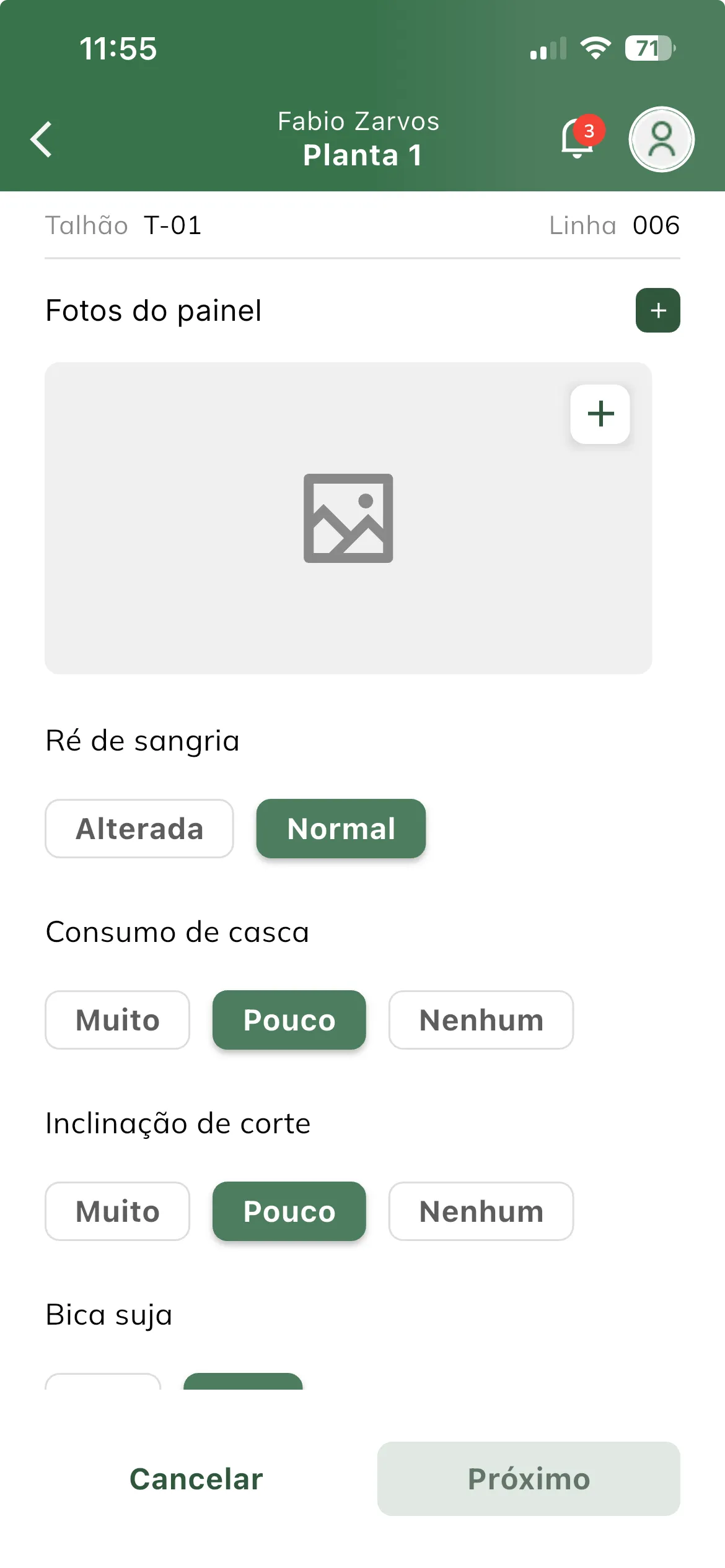 Questionário da avaliação 1/2
