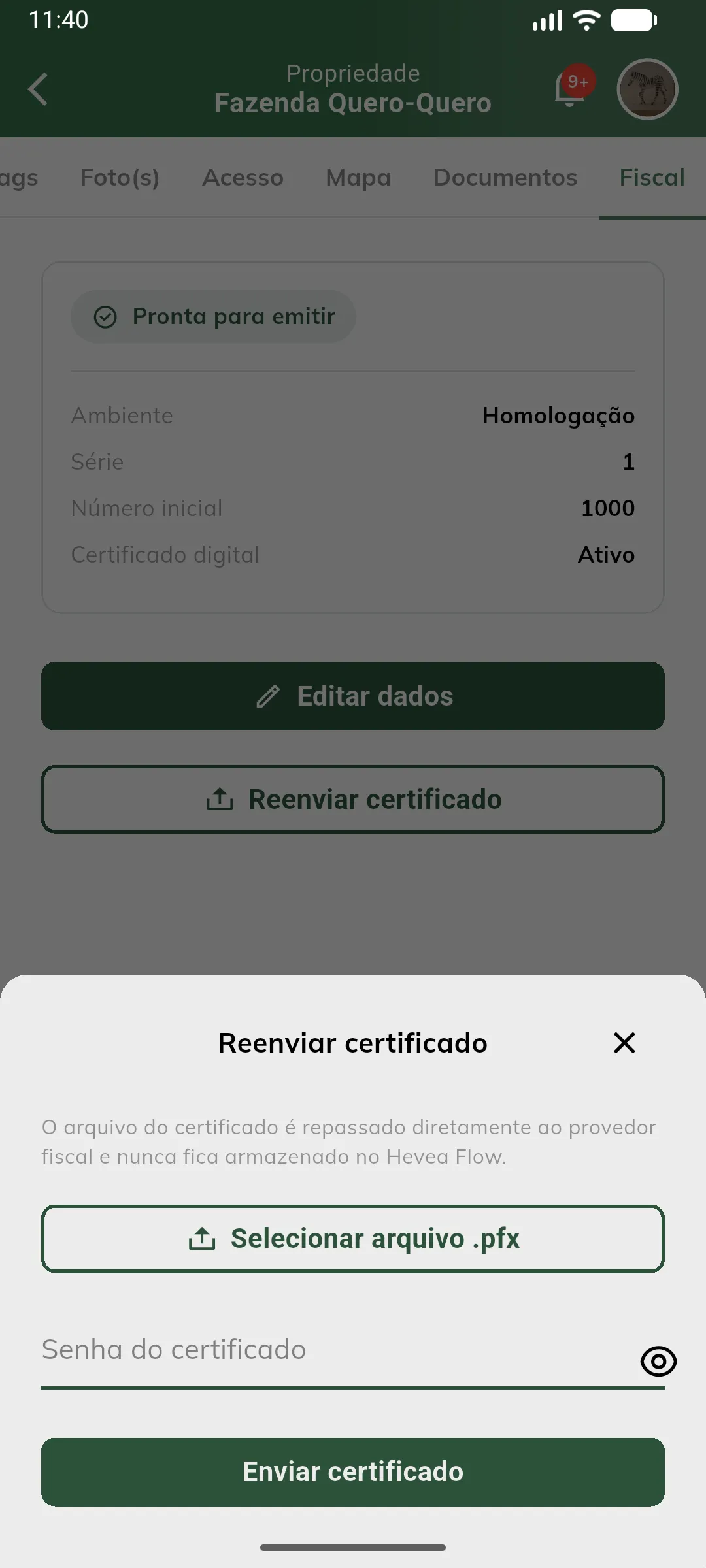 Reenviar certificado