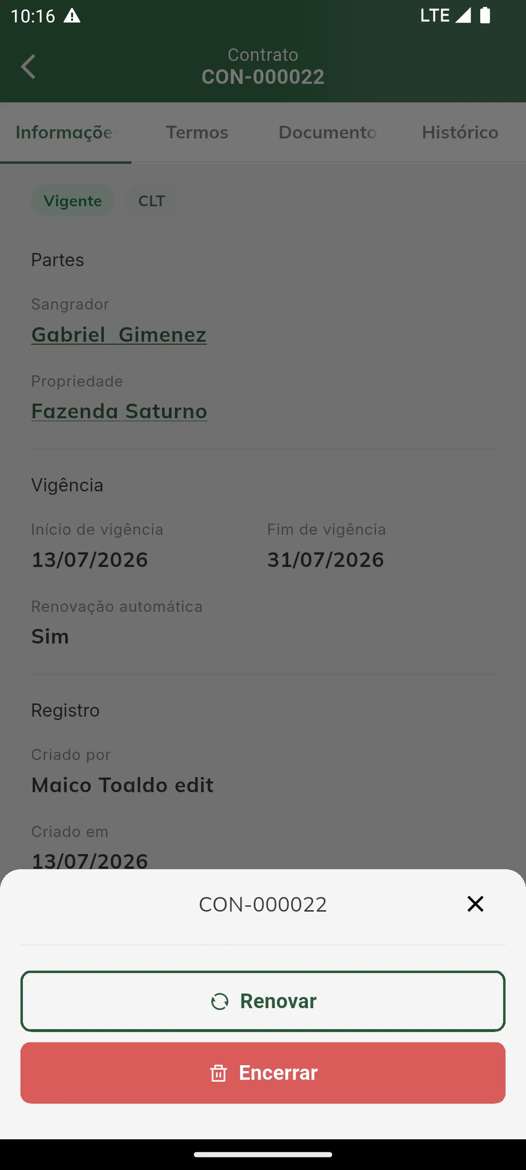 Renovar contrato