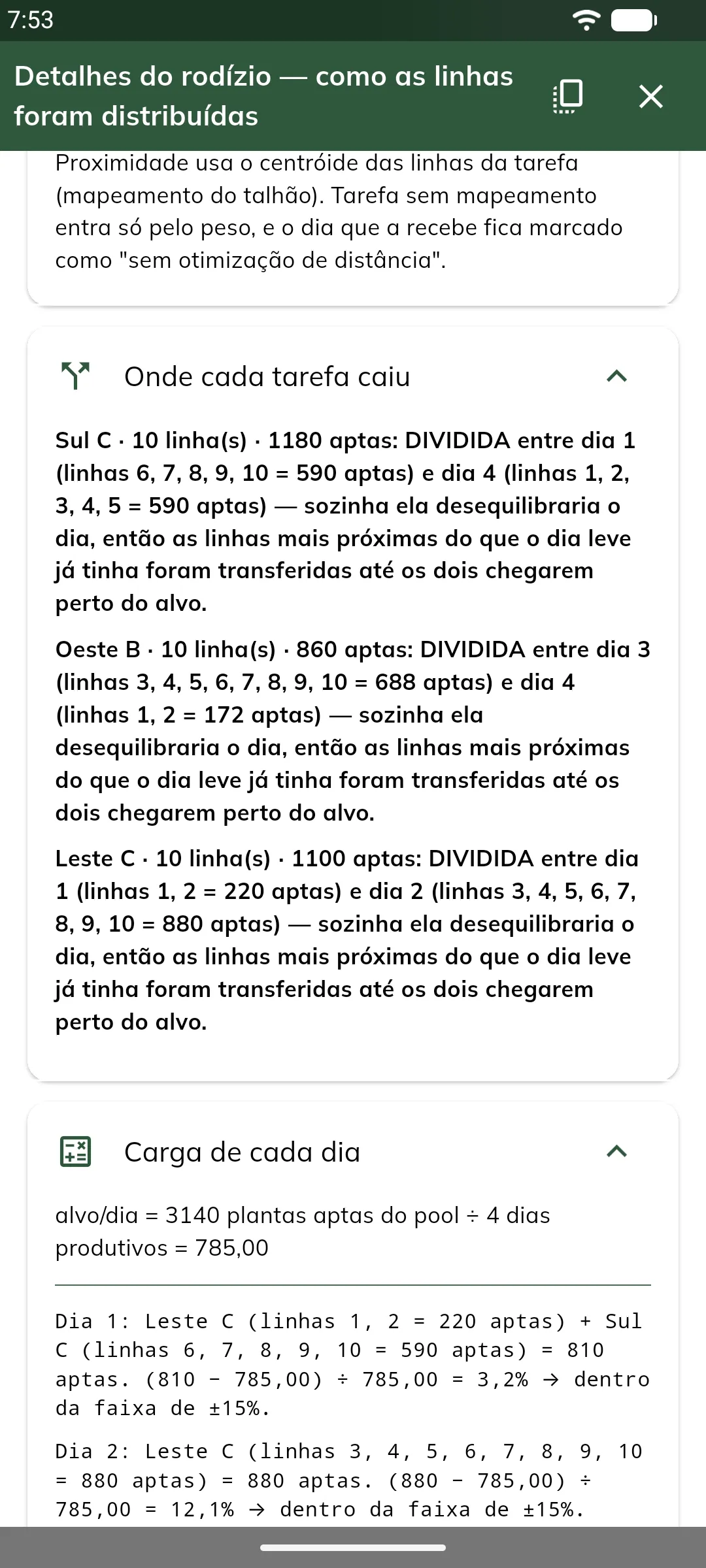 Onde cada tarefa caiu