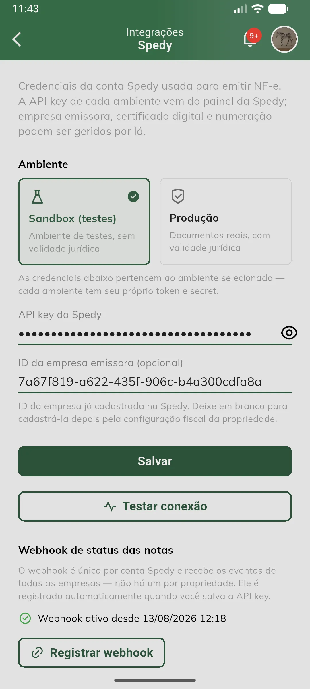 Formulário da Spedy