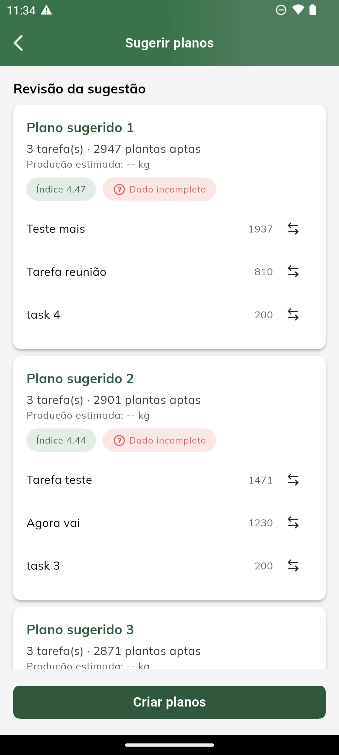 Revisão da sugestão